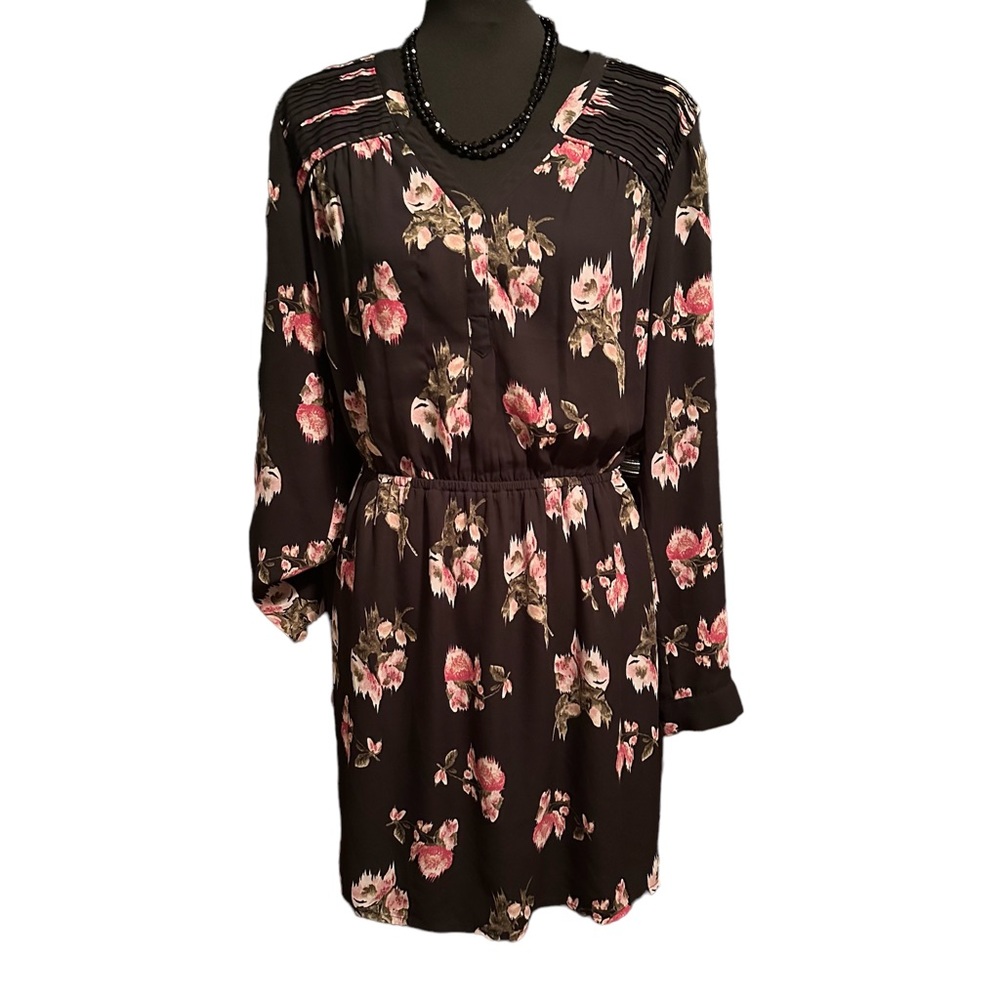 Daniel Rainn Dress Black Floral Size L